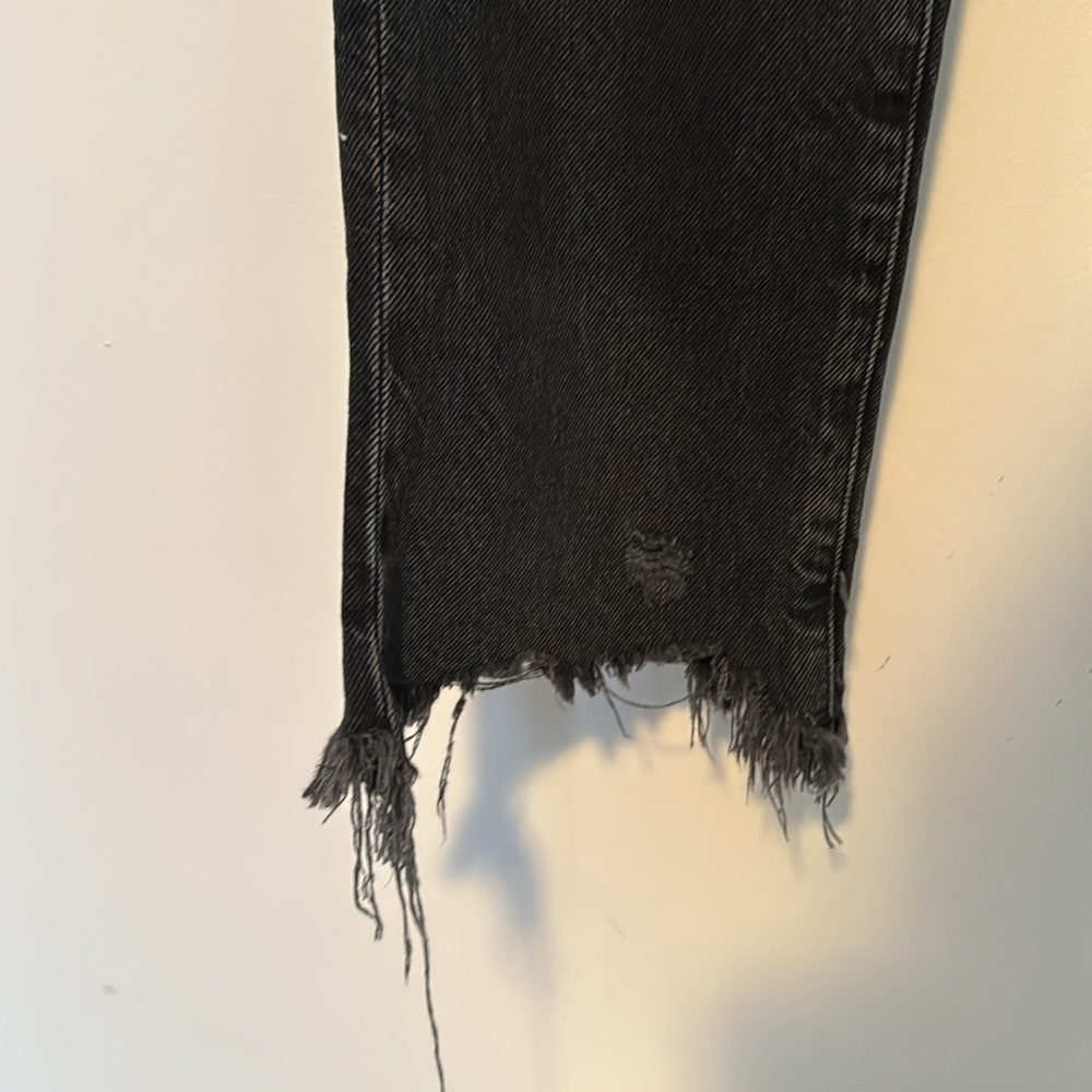 Free People We The Free Black loose fit Crop Button fly Jeans Size 28 - Picture 10 of 10